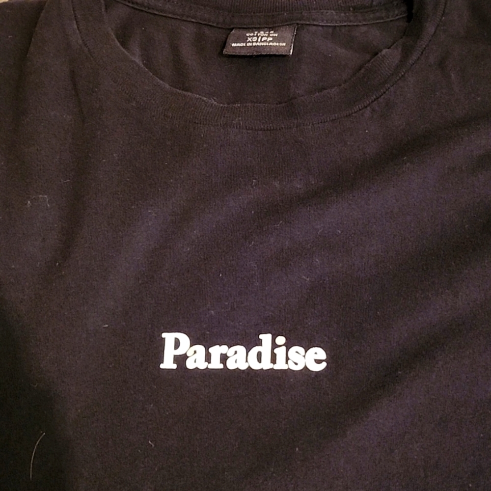 Paradise black graphic short sleeve men's Tee Cotton On XS